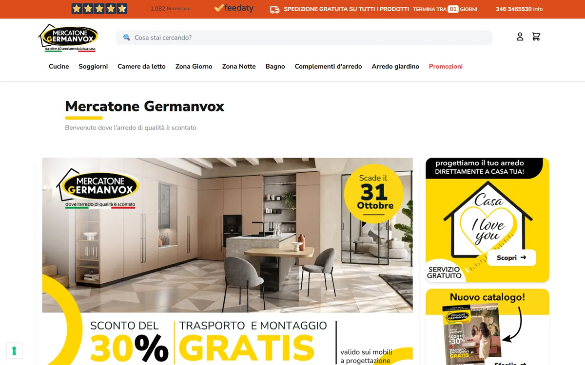 Schermata del sito Mercatone Germanvox